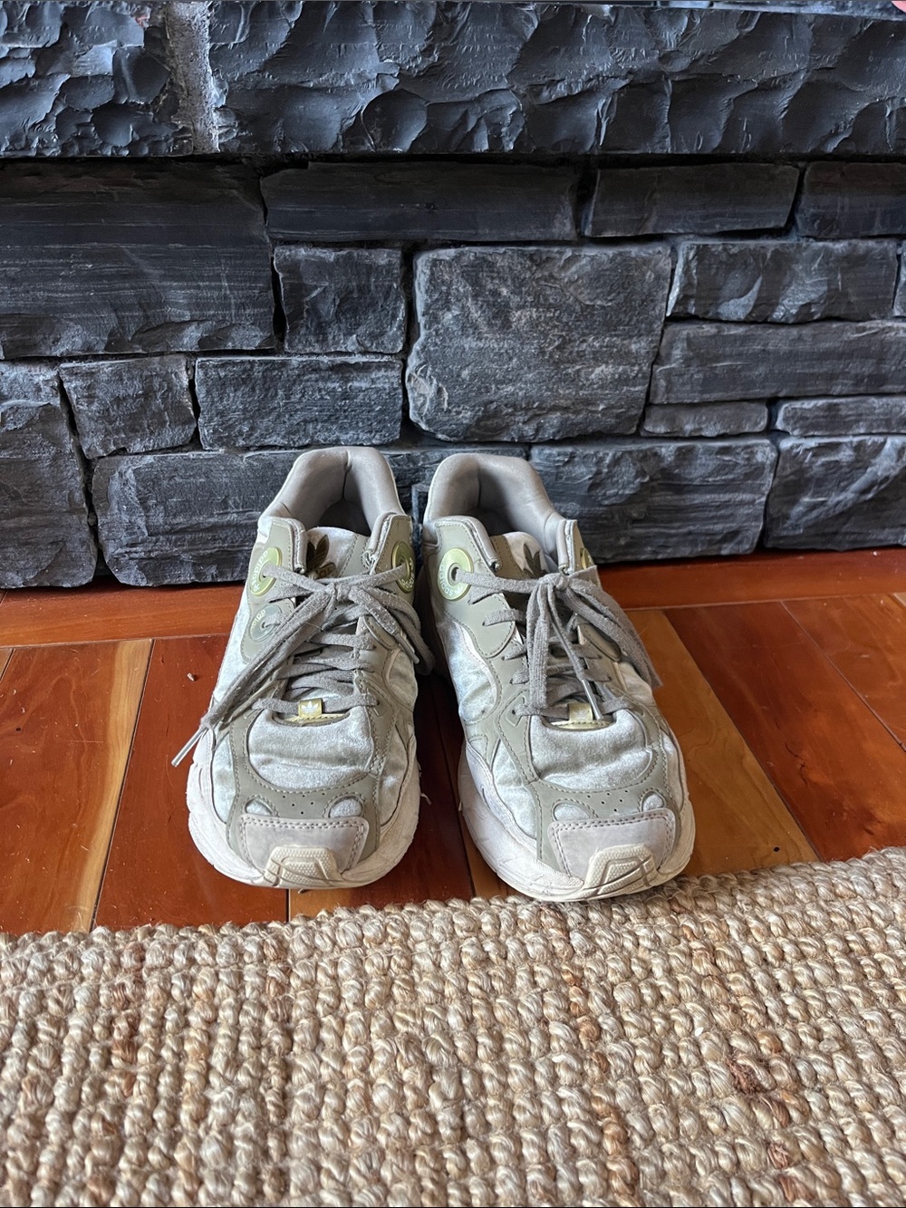 adidas Neutral Green and beige Women's velour Sneakers